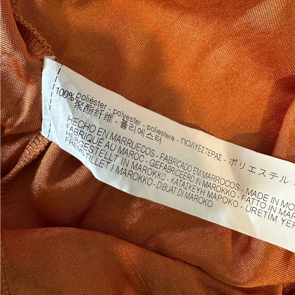 Zara Orange Drawstring Shoulder Crop Top - Picture 6 of 9